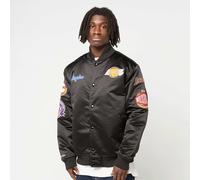 Mitchell & Ness NBA Blackout Giacca in raso pesante | Los Angeles Lakers | Taglia L, Nero, Toppe e ricami di alta qualità su petto e maniche, Polsini a coste