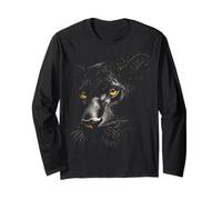 Black Panther Animal Motif Opera d'Arte Black Panther Maglia a Manica
