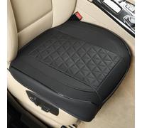 Black Panther Coprisedile Anteriore Auto - Cuscino in Ecopelle con Design Trapuntato, Base Antiscivolo e Tasca Portaoggetti | Universale | Installazione Facile | 1 Pezzo - Nero