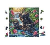 Black Panther Flower Garden Rompicapo 100 Pezzi Difficili 3D Cartone Rigido Resistente Tema Architettura Per Esperti Per Decorazione E Collezione Qualità Museale 28x28cm