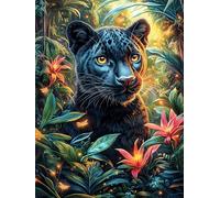 Black Panther in Jungle Puzzle 1000 Pezzi Per Regalo Di Pasqua Cartone Spesso Per Bambini Fairy Tale Oil Painting Dream Attività Educativa Per Tutta La Famiglia Con Confezione Regalo Qualità Garantita