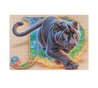 Black Panther Jumping Forest Puzzle 300 Pezzi Per Adulti in Cartone Rigido 3D Panoramico Per Viaggi E Vacanze Miglioramento Concentrazione Edizione Esclusiva Qualità 300 PCS（40x28cm）