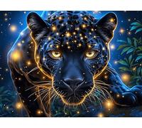Black Panther Puzzle 1000 Pezzi Per Adulti Magical Cosmic Creatures in Cartone Rigido Rotondo Luminoso Per Decorazione E Passatempo Con Poster Incluso Più Venduto Della Categoria 1000 PCS/75x50cm