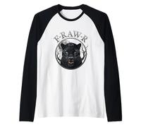 Black Panther, R-Raw-R Black Tiger Gothic Funny Jaguar Humor Maglia con Maniche Raglan
