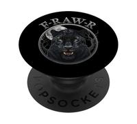 Black Panther, R-Raw-R Black Tiger Gothic Funny Jaguar Humor PopSockets PopGrip Adesivo