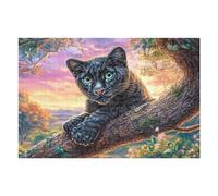 Black Panther Running Forest Rompicapo 1000 Pezzi Per Regalo Di Epifania Cartone Spesso Per Bambini Attività Educativa Per Tutta La Famiglia Edizione Limitata Da Passatempo 1000 PCS（75x50cm）