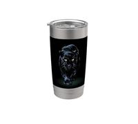 Black Panther Walking Toward Shadow - Regalo per amanti dei gatti selvatici Bicchiere termico in acciaio inox doppia parete