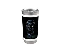 Black Panther Walking Toward Shadow - Regalo per amanti dei gatti selvatici Bicchiere termico in acciaio inox doppia parete