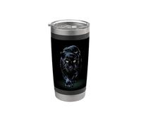 Black Panther Walking Toward Shadow - Regalo per amanti dei gatti selvatici Bicchiere termico in acciaio inox doppia parete