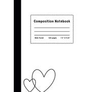 Black Paper Lined Composition Notebook: Book with Wide Ruled White Line Pages, Ideal For Use with Bright Color Gel Ink Pens or Pencils