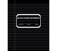 Black Paper Notebook For Gel Pens | College Ruled: 7.5 x 9.25 inch, 120 Pages - Ideal For Use with Gel Pens