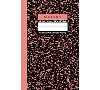 Black & Peach Coral Marble School Notebook - Grid, 96 Pages, 5.5" x 8.5", Soft Matte Cover: For schoolwork, math, science, creative projects, and daily planning