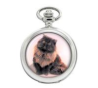 Black Persian Cat Full Hunter Orologio da tasca