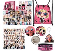 Black Pink Rosé, set regalo per fan di Rosie, set regalo per lampeggiante, Kpop Blackpink Rose Merchandise Rosé APT zaino piccolo portachiavi adesivo NUMBER ONE GIRL bracciale