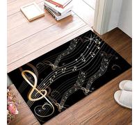 Black Playing Notes And Beautiful Sheet Music Tappeto Da Bagno Asciugatura Rapida Zerbino Asciugapassi Trappola Sporco Tappeti Da Bagno Per Corridoio Cucina Vasca 40X60 Cm