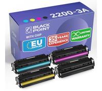 BLACK POINT Con set di 4 toner CHIP compatibile per HP 220A W2200A W2201A W2202A W2203A di ricambio per HP Color Laserjet Pro 4202dn, 4202dw, MFP 4302dn, 4302dw, 4302fdn, 4302fdw