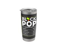 Black Pop Fatti nutrizionali Juneteenth King Father's Day Pap Bicchiere termico in acciaio inox doppia parete