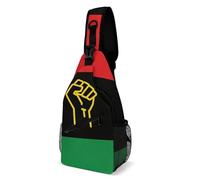 Black Power African Flag Donna Uomo Sling Bag Multitasche Zaino Monospalla Regolabile Borsa A Spalla Per Campeggio Lavoro Sportiva