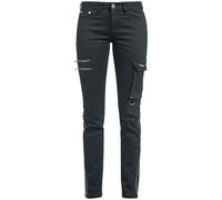 Black Premium by EMP Donna Jeans Neri con Cerniere W31L30