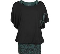 Black Premium by EMP Donna Maglietta Nera/Verde con Serpenti XL