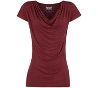 Black Premium by EMP Donna T-Shirt Basic Rossa con Scollo a Cascata S