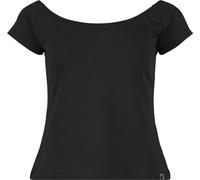 Black Premium by EMP Donna t-Shirt Nera con Scollo a Barchetta M
