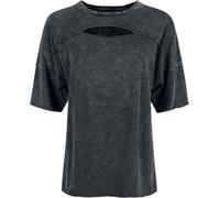 Black Premium by EMP Donna T-Shirt Nera con Scollo Cut-out e Cuciture Esterne M