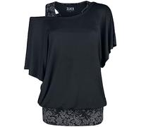 Black Premium by EMP Donna T-Shirt Nera con Top Integrato M