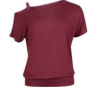 Black Premium by EMP Donna t-Shirt Rosso con Scollo Ampio e Spalle scese XXL