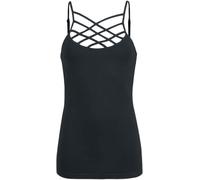 Black Premium by EMP Donna Top Nero con Allacciatura M