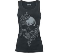 Black Premium by EMP Donna Top Nero con Stampa Teschio S