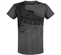 Black Premium by EMP Unisex Maglietta Grigia con Stampa Rock XL