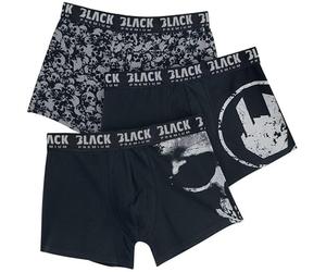 Black Premium by EMP Uomo Boxer Grigio-Nero in Confezione Tripla L