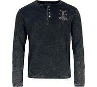 Black Premium by EMP Uomo Camicie a Maniche Lunghe Nere con abbottonatura e Lavaggio Personalizzato con abbottonatura e Lavaggio Individuale M