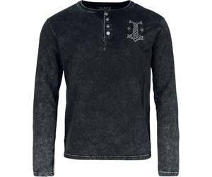 Black Premium by EMP Uomo Camicie a Maniche Lunghe Nere con abbottonatura e Lavaggio Personalizzato con abbottonatura e Lavaggio Individuale M