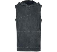 Black Premium by EMP Uomo Canotta Grigia con Cappuccio con Lavaggio Personalizzato