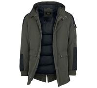 Black Premium by EMP Uomo Giacca invernale verde oliva con collo in pelliccia sintetica M