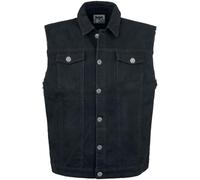 Black Premium by EMP Uomo Gilet di jeans nero senza maniche con colletto della camicia S