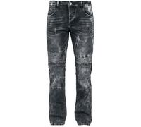 Black Premium by EMP Uomo Jeans Grigi Effetto Biker W36L34
