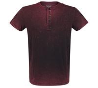 Black Premium by EMP Uomo Maglietta Basic Rossa con Bottoni S