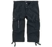 Black Premium by EMP Uomo Pantaloni Cargo Neri a Tre Quarti 7XL