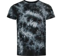 Black Premium by EMP Uomo T-Shirt Batik Blu/Nera con Stampa L
