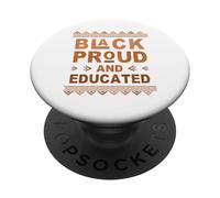 Black Proud and Educated Celebrating Black History Month PopSockets PopGrip Adesivo