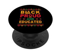 Black Proud and Educated Celebrating Black History Month PopSockets PopGrip Adesivo