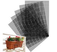 Black PVC Flower Pot Hole Mesh Pads - Flowers Pots Holes Meshs Pad | 7.87x11.81inch Rectangular Leakproof Flower Pots Hole Mesh Pad, 5pcs Bonsai Pot Bottom Grid Mat, Gardening For Women