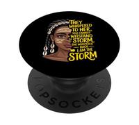 Black Queen Afro-Americano hanno sussurrato - Io sono la tempesta PopSockets PopGrip Adesivo