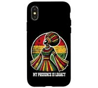 Black Queen Afro Woman La mia presenza è un'eredità Melanin Pride Custodia per iPhone X/XS