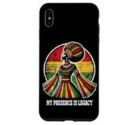 Black Queen Afro Woman La mia presenza è un'eredità Melanin Pride Custodia per iPhone XS Max