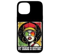 Black Queen Afro Woman My Shade Is History Melanin Pride Custodia per iPhone 15