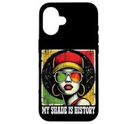 Black Queen Afro Woman My Shade Is History Melanin Pride Custodia per iPhone 16